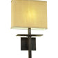 Meyda Lighting Atria 14" Oil Rubbed Bronze Wall Sconce With Amber Dupioni Fabric Shade