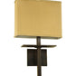 Meyda Lighting Atria 14" Oil Rubbed Bronze Wall Sconce With Amber Dupioni Fabric Shade