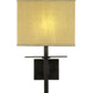 Meyda Lighting Atria 14" Oil Rubbed Bronze Wall Sconce With Amber Dupioni Fabric Shade