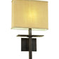 Meyda Lighting Atria 14" Oil Rubbed Bronze Wall Sconce With Amber Dupioni Fabric Shade