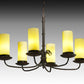 Meyda Lighting Atria 38" 6-Light Coffee Bean Chandelier With Beige Shade Glass