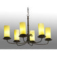 Meyda Lighting Atria 38" 6-Light Coffee Bean Chandelier With Beige Shade Glass