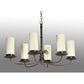 Meyda Lighting Atria 38" 6-Light Coffee Bean Chandelier With Beige Shade Glass