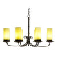 Meyda Lighting Atria 38" 6-Light Coffee Bean Chandelier With Beige Shade Glass