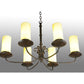 Meyda Lighting Atria 38" 6-Light Coffee Bean Chandelier With Beige Shade Glass