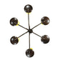 Meyda Lighting Atria 38" 6-Light Coffee Bean Chandelier With Beige Shade Glass