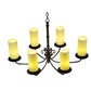 Meyda Lighting Atria 38" 6-Light Coffee Bean Chandelier With Beige Shade Glass