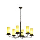 Meyda Lighting Atria 38" 6-Light Coffee Bean Island Chandelier With Ivory Idalight Cylindre Shade