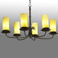 Meyda Lighting Atria 38" 6-Light Coffee Bean Island Chandelier With Ivory Idalight Cylindre Shade