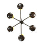 Meyda Lighting Atria 38" 6-Light Coffee Bean Island Chandelier With Ivory Idalight Cylindre Shade