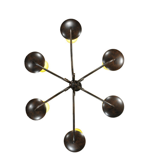 Meyda Lighting Atria 38" 6-Light Coffee Bean Island Chandelier With Ivory Idalight Cylindre Shade