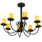 Meyda Lighting Atria 40" 8-Light Timeless Bronze Chandelier With Ivory Idalight Cylindre Shade