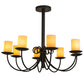 Meyda Lighting Atria 40" 8-Light Timeless Bronze Chandelier With Ivory Idalight Cylindre Shade
