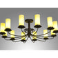 Meyda Lighting Atria 54" 12-Light Coffee Bean Chandelier With Beige Candle Shade