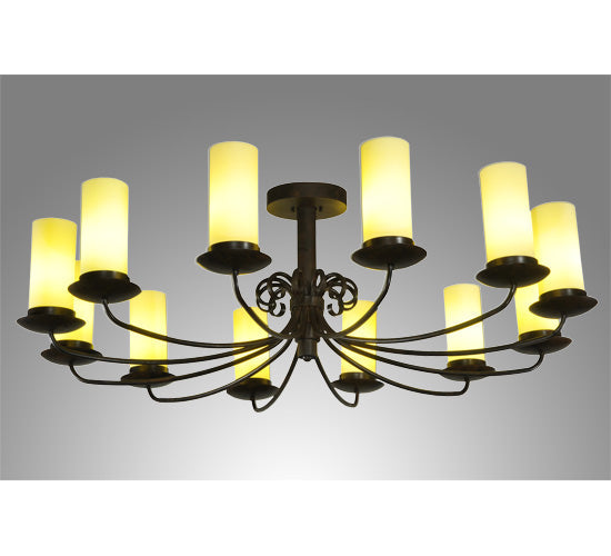 Meyda Lighting Atria 54" 12-Light Coffee Bean Chandelier With Beige Candle Shade