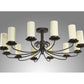 Meyda Lighting Atria 54" 12-Light Coffee Bean Chandelier With Beige Candle Shade