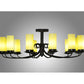 Meyda Lighting Atria 54" 12-Light Coffee Bean Chandelier With Beige Candle Shade
