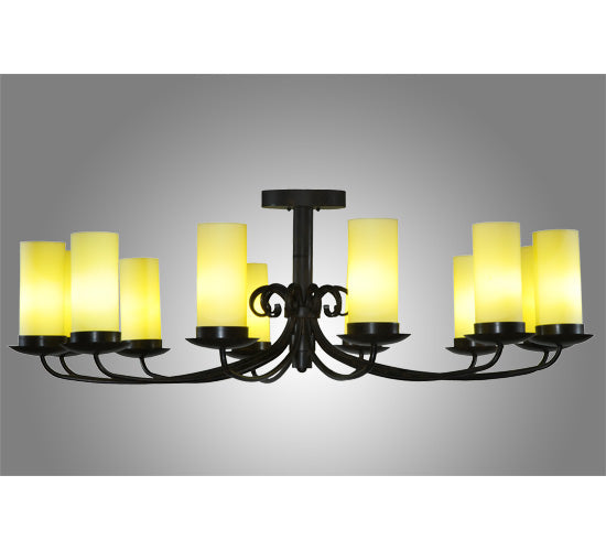 Meyda Lighting Atria 54" 12-Light Coffee Bean Chandelier With Beige Candle Shade