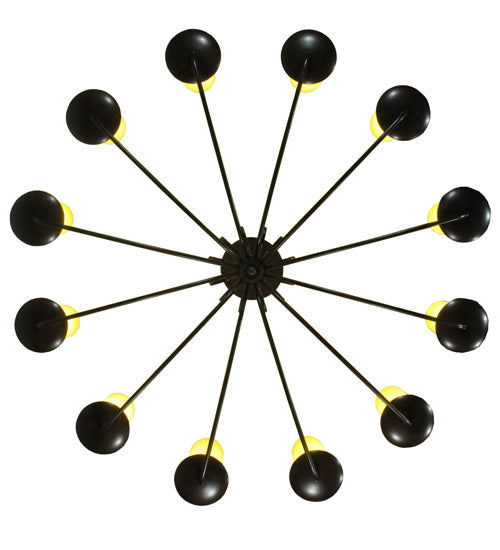 Meyda Lighting Atria 54" 12-Light Coffee Bean Chandelier With Beige Candle Shade