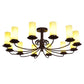 Meyda Lighting Atria 54" 12-Light Coffee Bean Chandelier With Beige Candle Shade