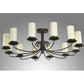 Meyda Lighting Atria 54" 12-Light Coffee Bean Chandelier With Ivory Idalight Cylindres Shade