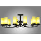 Meyda Lighting Atria 54" 12-Light Coffee Bean Chandelier With Ivory Idalight Cylindres Shade