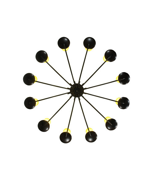 Meyda Lighting Atria 54" 12-Light Coffee Bean Chandelier With Ivory Idalight Cylindres Shade
