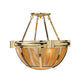 Meyda Lighting Auburn 33" 5-Light Natural Brass Semi-flush Mount Ceiling Light With Beige & Polished Brass Shade