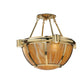 Meyda Lighting Auburn 33" 5-Light Natural Brass Semi-flush Mount Ceiling Light With Beige & Polished Brass Shade