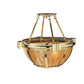 Meyda Lighting Auburn 33" 5-Light Natural Brass Semi-flush Mount Ceiling Light With Beige & Polished Brass Shade