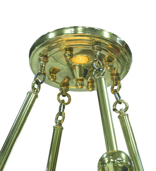 Meyda Lighting Auburn 74" 20-Light Polished Brass Inverted Pendant Light With Tawnyrock Idalight Shade