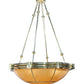 Meyda Lighting Auburn 74" 20-Light Polished Brass Inverted Pendant Light With Tawnyrock Idalight Shade