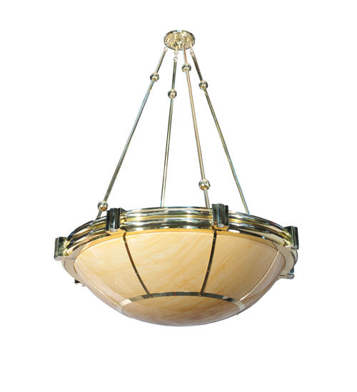 Meyda Lighting Auburn 74" 20-Light Polished Brass Inverted Pendant Light With Tawnyrock Idalight Shade