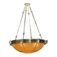 Meyda Lighting Auburn 74" 20-Light Polished Brass Inverted Pendant Light With Tawnyrock Idalight Shade