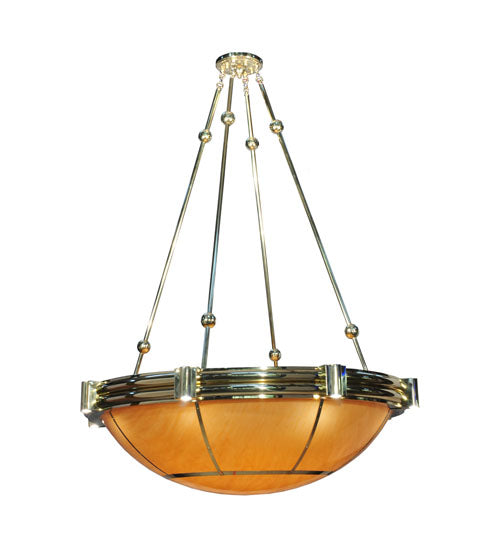Meyda Lighting Auburn 74" 20-Light Polished Brass Inverted Pendant Light With Tawnyrock Idalight Shade