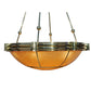 Meyda Lighting Auburn 74" 20-Light Polished Brass Inverted Pendant Light With Tawnyrock Idalight Shade
