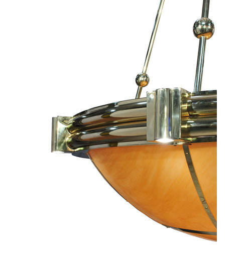 Meyda Lighting Auburn 74" 20-Light Polished Brass Inverted Pendant Light With Tawnyrock Idalight Shade