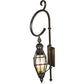 Meyda Lighting August 12" 4-Light Craftsman Brown Lantern Wall Sconce With Clear Shade Glass