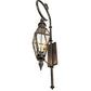 Meyda Lighting August 12" 4-Light Craftsman Brown Lantern Wall Sconce With Clear Shade Glass