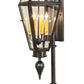 Meyda Lighting August 12" 4-Light Craftsman Brown Lantern Wall Sconce With Clear Shade Glass