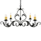 Meyda Lighting Augusta 42" 6-Light Wrought Iron Island Chandelier With Ivory Faux Candlelight