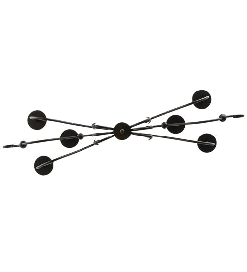 Meyda Lighting Augusta 42" 6-Light Wrought Iron Island Chandelier With Ivory Faux Candlelight