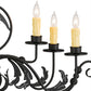 Meyda Lighting Augusta 42" 6-Light Wrought Iron Island Chandelier With Ivory Faux Candlelight