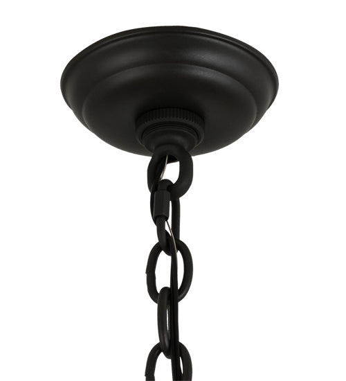 Meyda Lighting Augusta 42" 6-Light Wrought Iron Island Chandelier With Ivory Faux Candlelight
