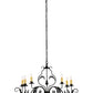 Meyda Lighting Augusta 42" 6-Light Wrought Iron Island Chandelier With Ivory Faux Candlelight
