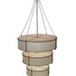 Meyda Lighting Ausband 60" 24-Lights 3-Tier Black Chrome On Nickel Pendant Light With Eggshell Textrene Shade