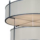 Meyda Lighting Ausband 60" 24-Lights 3-Tier Black Chrome On Nickel Pendant Light With Eggshell Textrene Shade