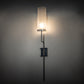 Meyda Lighting Ausband 7" Extreme Chrome Wall Sconce With Frosted Clear Contrail Mist Idalight Shade