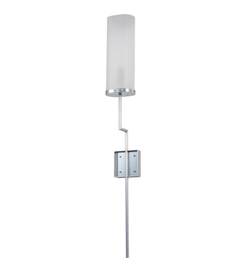 Meyda Lighting Ausband 7" Extreme Chrome Wall Sconce With Frosted Clear Contrail Mist Idalight Shade