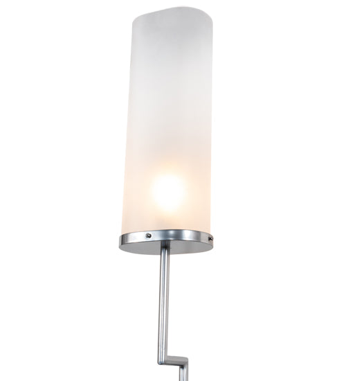 Meyda Lighting Ausband 7" Extreme Chrome Wall Sconce With Frosted Clear Contrail Mist Idalight Shade